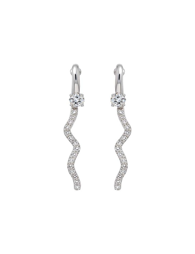 Pendientes con diamantes E-VS desmontables en oro blanco 18k