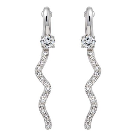 Pendientes con diamantes E-VS desmontables en oro blanco 18k