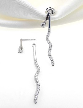 Pendientes con diamantes E-VS desmontables en oro blanco 18k
