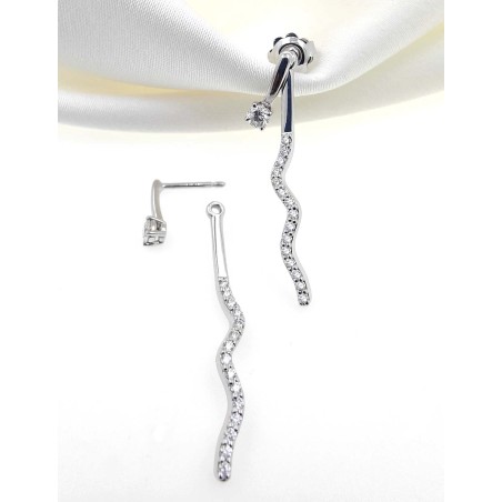 Pendientes con diamantes E-VS desmontables en oro blanco 18k