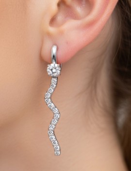Pendientes con diamantes E-VS desmontables en oro blanco 18k