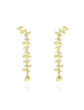 Guipur XL Pendientes Novia 8cm | Plata y Baño Oro 18k | Marga Mira