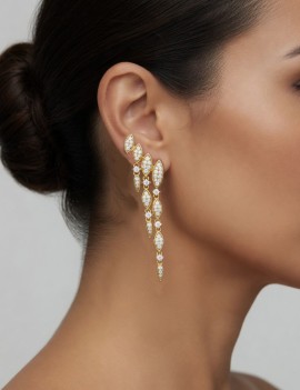 Candela Pendientes Novia con Circonitas Marquesa en Plata · Marga Mira