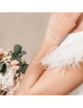 Pulsera rivière serpiente 17,5cm con circonitas blancas · Marga Mira