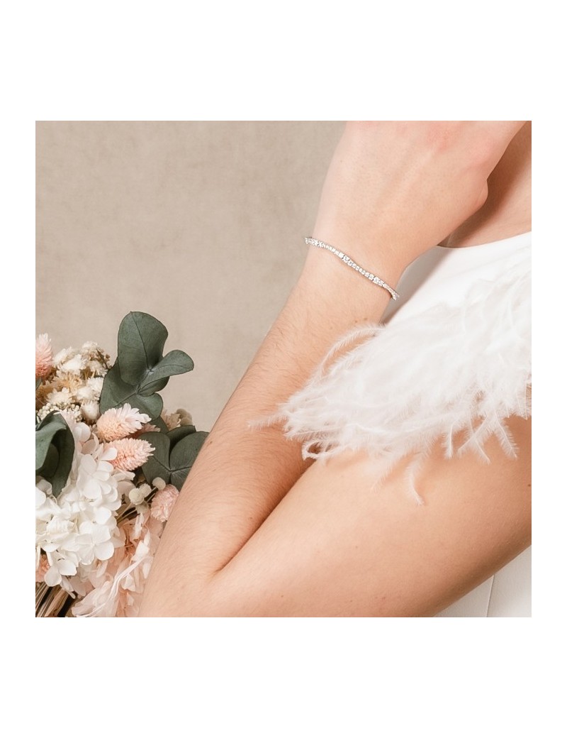 Pulsera rivière serpiente 17,5cm con circonitas blancas · Marga Mira