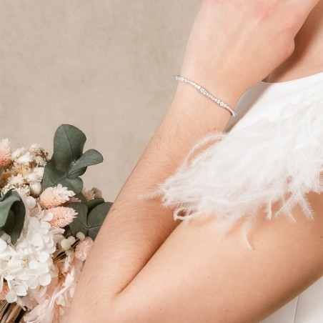 Pulsera rivière serpiente 17,5cm con circonitas blancas · Marga Mira