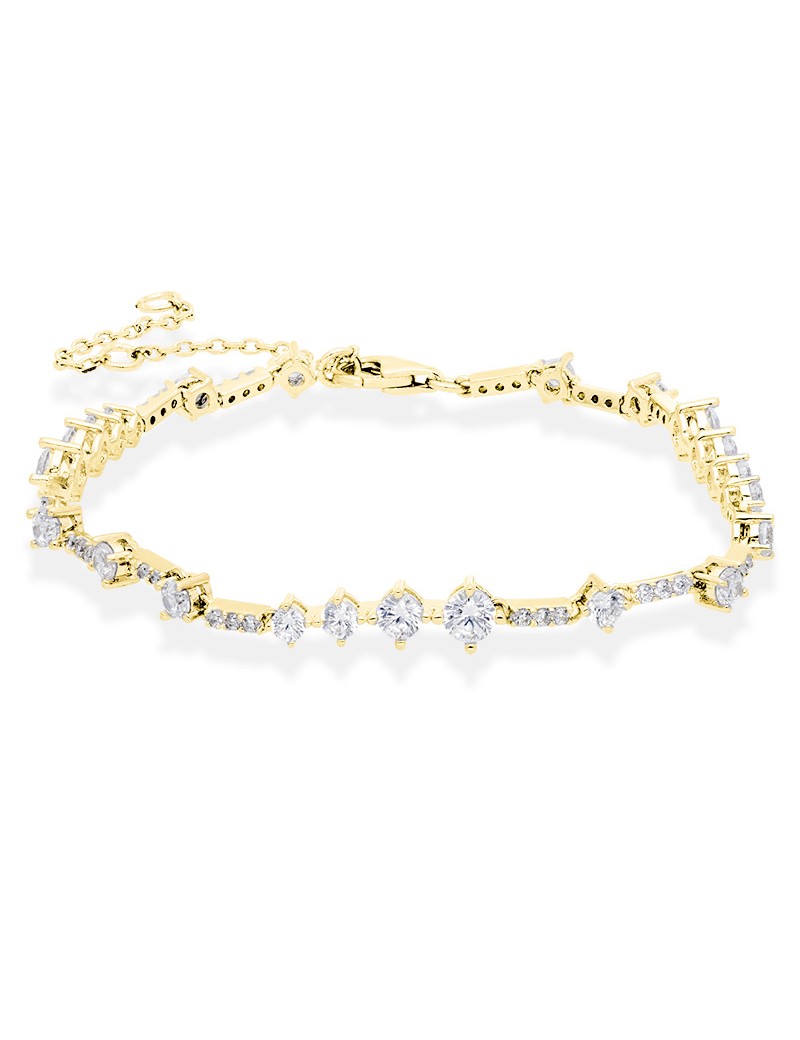Claudia: Pulsera novia con circonitas ajustable 16+5cm · Marga Mira