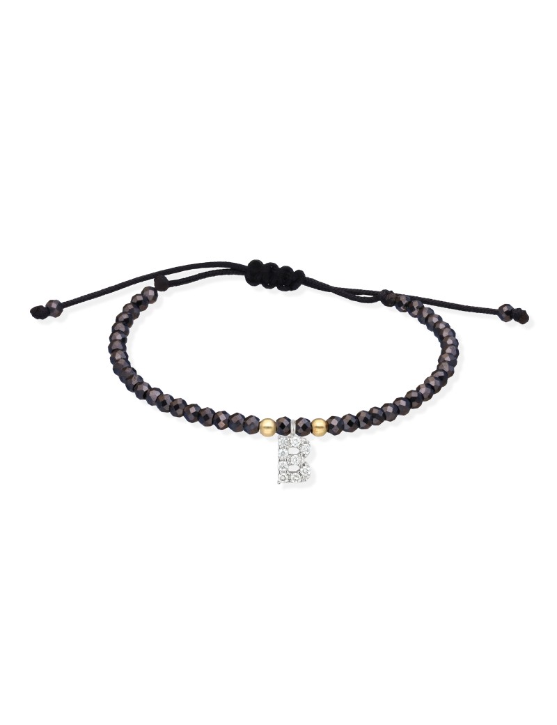 Pulsera Inicial Oro Blanco 18k Diamantes Espinelas - Marga Mira