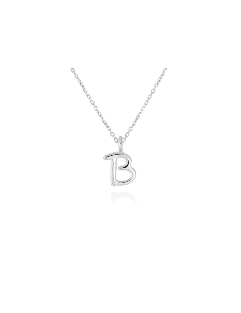 Collar letra inicial oro blanco 18k · Letra Inicial Personalizada
