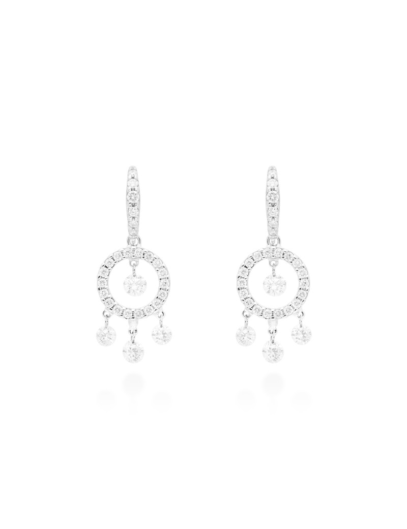Pendientes Chandelier Ballerina Oro Blanco | 1.01ct Diamantes · Marga Mira