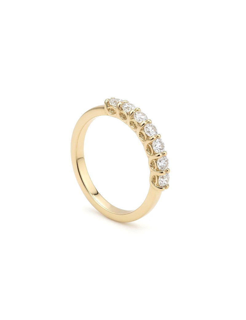 Hilda: Anillo de 7 Diamantes Oro Amarillo 18K · Joyería Marga Mira