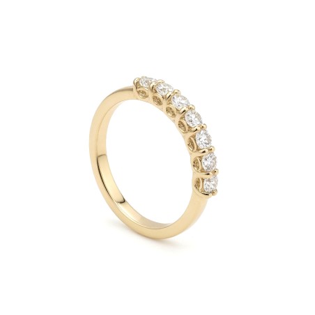 Hilda: Anillo de 7 Diamantes Oro Amarillo 18K · Joyería Marga Mira