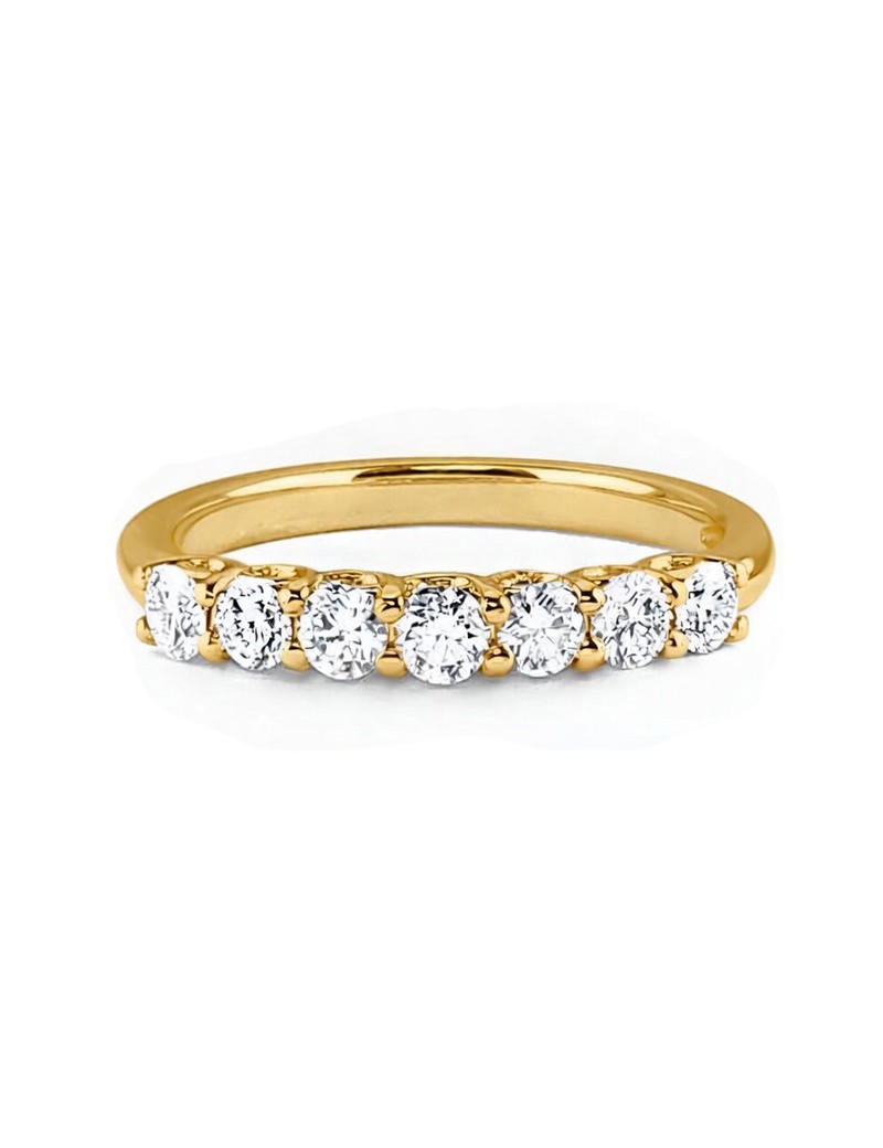 Hilda: Anillo de 7 Diamantes Oro Amarillo 18K · Joyería Marga Mira