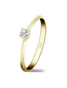 Roma: Anillo Diamante Solitario oro Amarillo 18k · Joyería Marga Mira