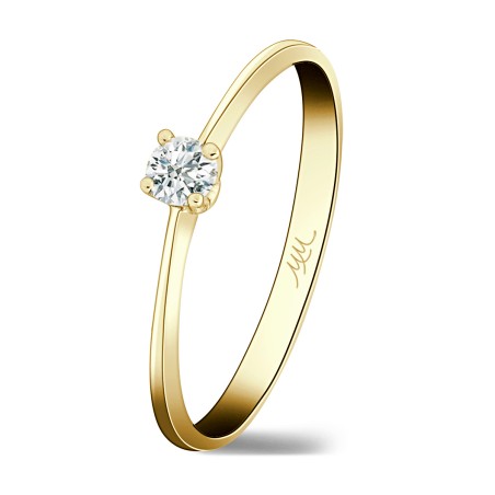 Roma: Anillo Diamante Solitario oro Amarillo 18k · Joyería Marga Mira