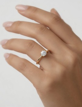 Roma: Anillo Diamante Solitario oro Amarillo 18k · Joyería Marga Mira
