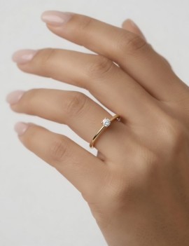 Roma: Anillo Diamante Solitario oro Amarillo 18k · Joyería Marga Mira