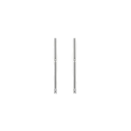 Pendientes lineales con diamantes 0,10 ct. Oro blanco 18k · Marga Mira