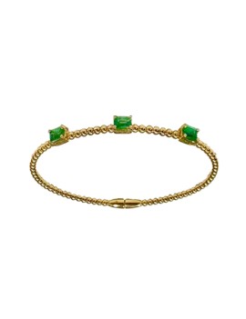 Pulsera con 3 Esmeraldas 5x3mm en Oro 18k · Joyería Marga Mira