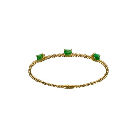 Pulsera con 3 Esmeraldas 5x3mm en Oro 18k · Joyería Marga Mira