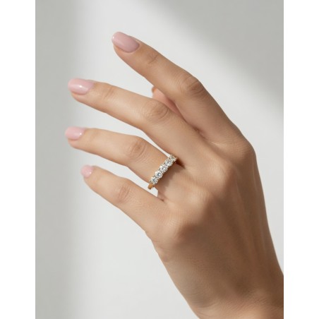 Hilda: Anillo de 5 Diamantes Oro Amarillo 18 K · Joyería Marga Mira