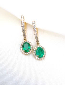 Pendientes Esmeraldas Ovales 1.36ct | Oro Amarillo 18k · Marga Mira