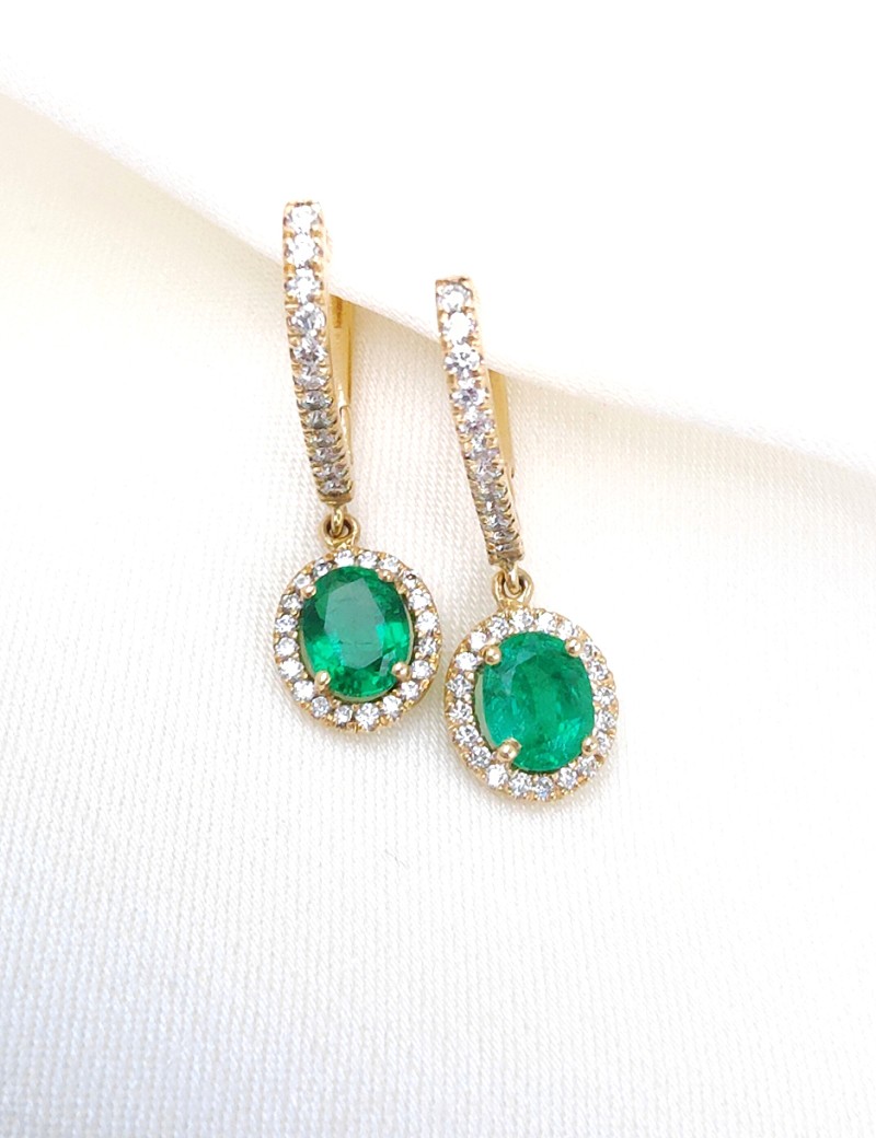 Pendientes Esmeraldas Ovales 1.36ct | Oro Amarillo 18k · Marga Mira