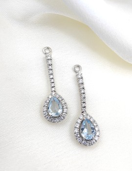 Apliques de Pendientes con Aguamarina y Diamantes · Joyería Marga Mira