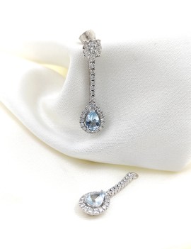 Apliques de Pendientes con Aguamarina y Diamantes · Joyería Marga Mira