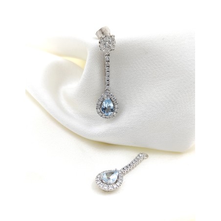 Apliques de Pendientes con Aguamarina y Diamantes · Joyería Marga Mira