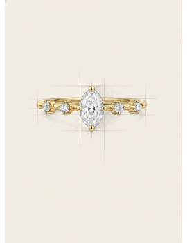 Sabrina: Anillo de Compromiso Estilo Estación y Diamante Marquesa GIA