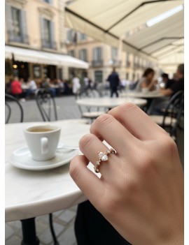 Sabrina: Anillo de Compromiso Estilo Estación y Diamante Marquesa GIA