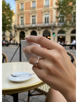 Sabrina: Anillo de Compromiso Estilo Estación y Diamante Marquesa GIA