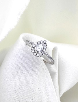 Rania Anillo Diamante Pera GIA | Oro Blanco 18k D-VS · Marga Mira