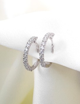 Amelia Pendientes Aro Oro Blanco 18k | 26 Diamantes 0.72ct E-VS