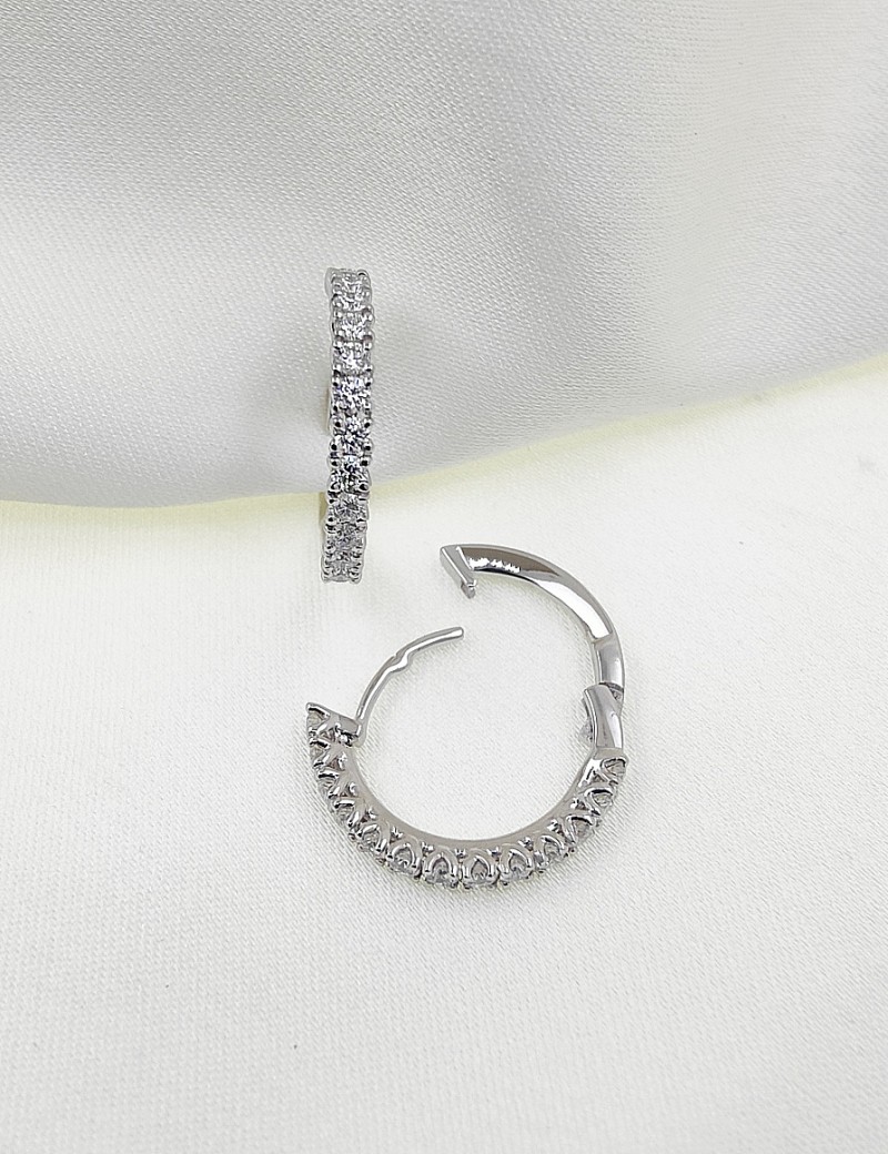 Amelia Pendientes Aro Oro Blanco 18k | 26 Diamantes 0.72ct E-VS