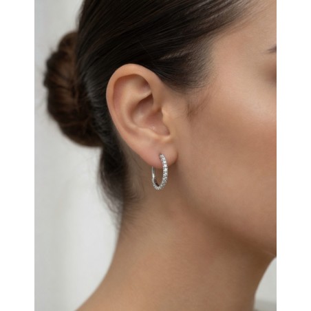 Amelia Pendientes Aro Oro Blanco 18k | 26 Diamantes 0.72ct E-VS