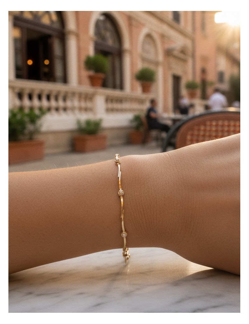 Pulsera 8 Diamantes 0.11ct F-VS | Oro Amarillo 18k · Marga Mira
