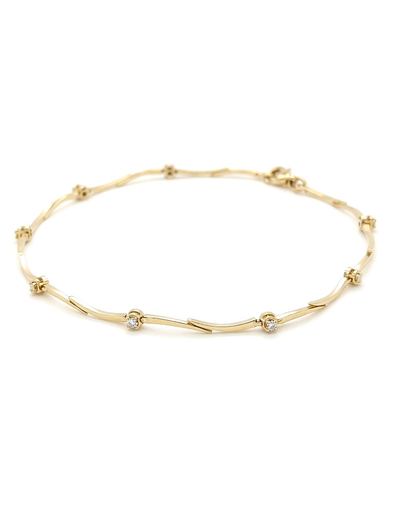 Pulsera 8 Diamantes 0.11ct F-VS | Oro Amarillo 18k · Marga Mira