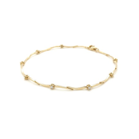 Pulsera 8 Diamantes 0.11ct F-VS | Oro Amarillo 18k · Marga Mira