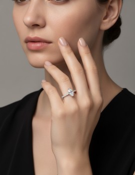 Anillo con Diamante Marquise 0,54ct GIA | Oro Blanco 18k · Marga Mira
