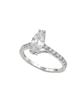 Anillo con Diamante Marquise 0,54ct GIA | Oro Blanco 18k · Marga Mira