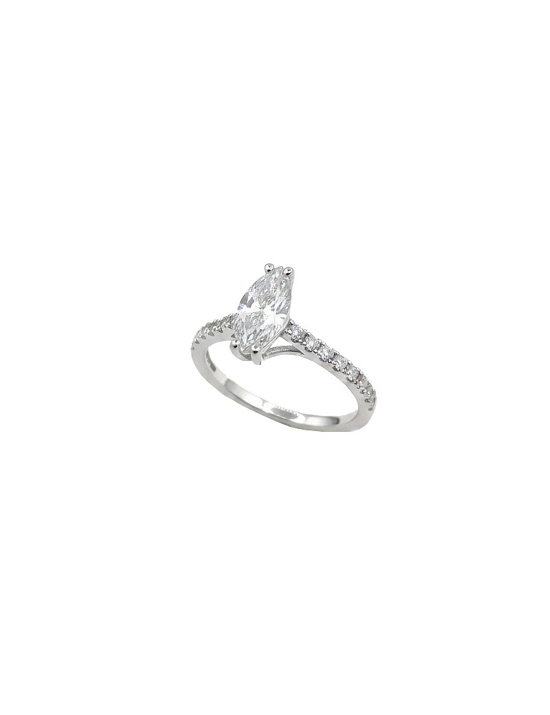 Anillo con Diamante Marquise 0,54ct GIA | Oro Blanco 18k · Marga Mira