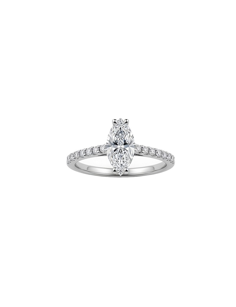 Anillo con Diamante Marquise 0,54ct GIA | Oro Blanco 18k · Marga Mira