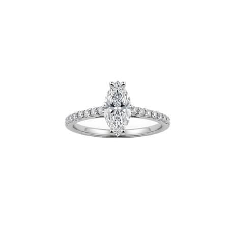 Anillo con Diamante Marquise 0,54ct GIA | Oro Blanco 18k · Marga Mira