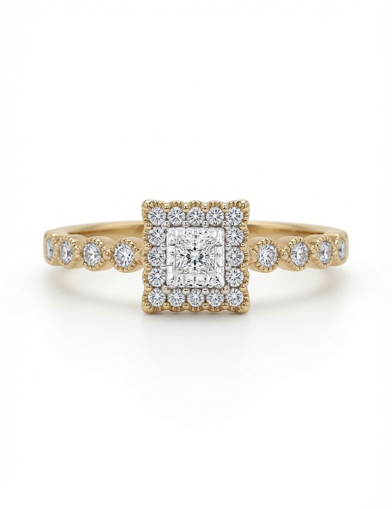 Anillo de Diamantes Estilo Vintage 0,12ct · Joyería Marga Mira