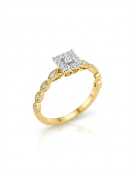 Anillo de Diamantes Estilo Vintage 0,12ct · Joyería Marga Mira