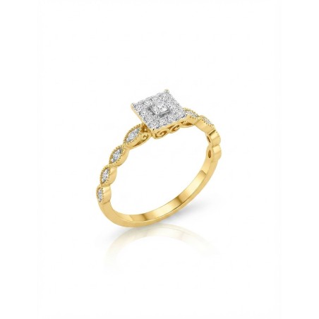 Anillo de Diamantes Estilo Vintage 0,12ct · Joyería Marga Mira