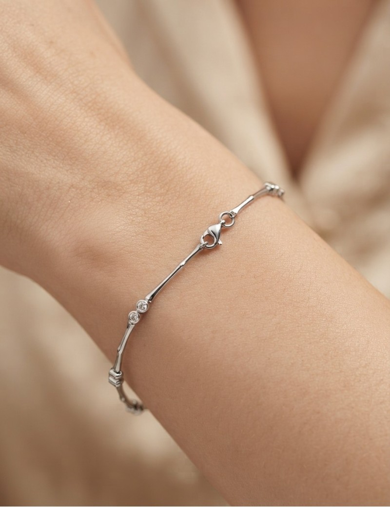 Pulsera 14 Diamantes 0.08ct F-VS | Oro Blanco 18k · Marga Mira