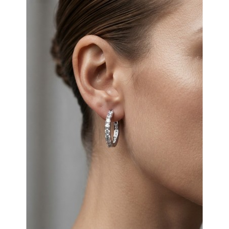 Amelia: Pendientes Aros de Diamantes en Oro Blanco 18k · Marga Mira